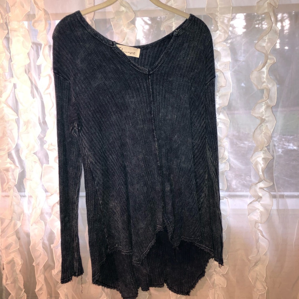 Navy lounging shirt with heart lining